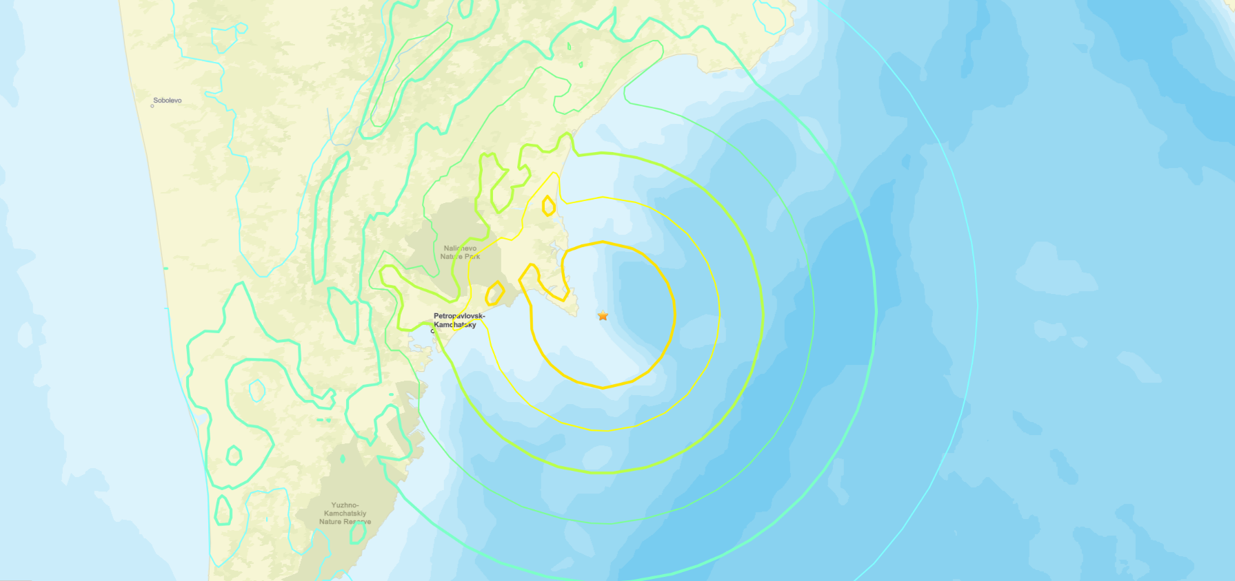 Terremoto Kamchatka na Russia 1309