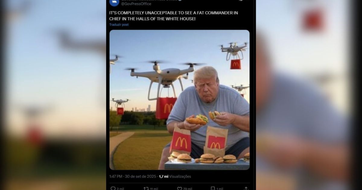 gabinete governador california foto donald trump hamburguer