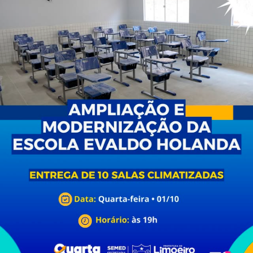 Prefeitura de Limoeiro do Norte entrega 10 novas salas climatizadas na Escola Evaldo Holanda e anuncia próxima etapa de reformas