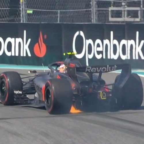 Carro de Bortoleto pega fogo e brasileiro larga em último no GP de Miami
